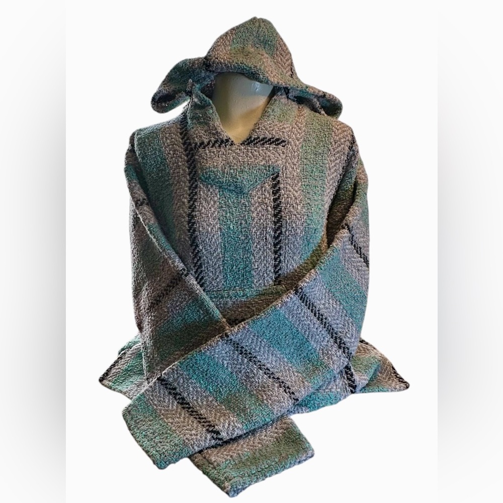 Baja Joe XXL Mint & Black Hooded Poncho Hoodie – Altered Ties